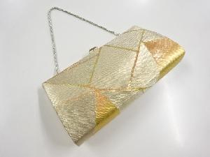 リサイクル　金糸石畳模様織り出し和装バッグ